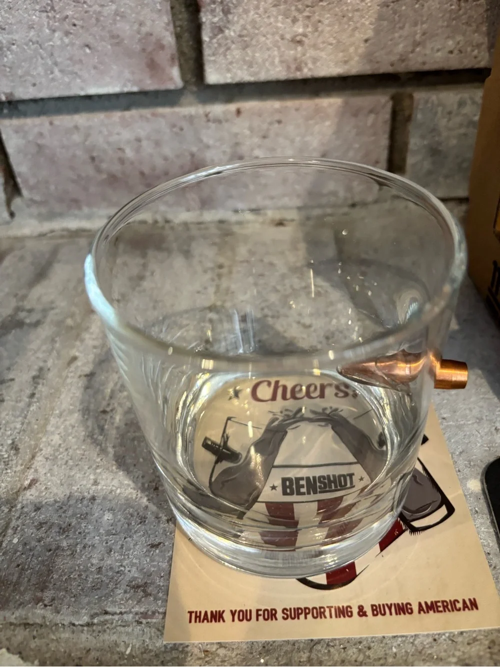 Whiskey Glass with Copper Bullet Accent